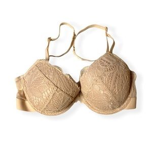 The Lace T-Shirt Underwire Bra Toasted Almond | 32 C | EUC